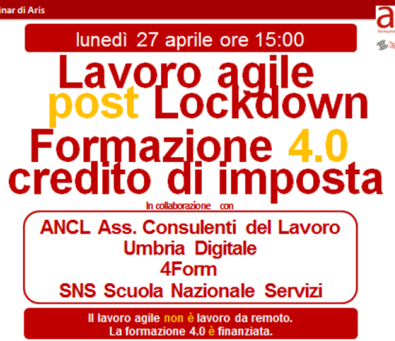 WEBINAR GRATUITA "LAVORO AGILE POST LOCKDOWN"