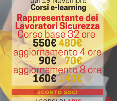 DAL 19 NOVEMBRE I CORSI RLS IN E-LEARNING