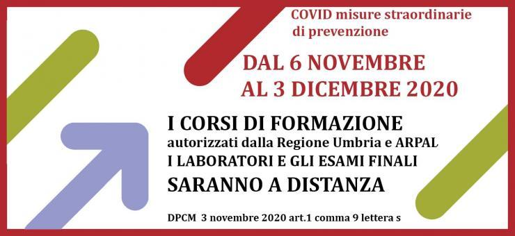 ARPAL Umbria - Corsi di formazione pubblici e privati ed esami finali teorici e/o pratici a distanza
