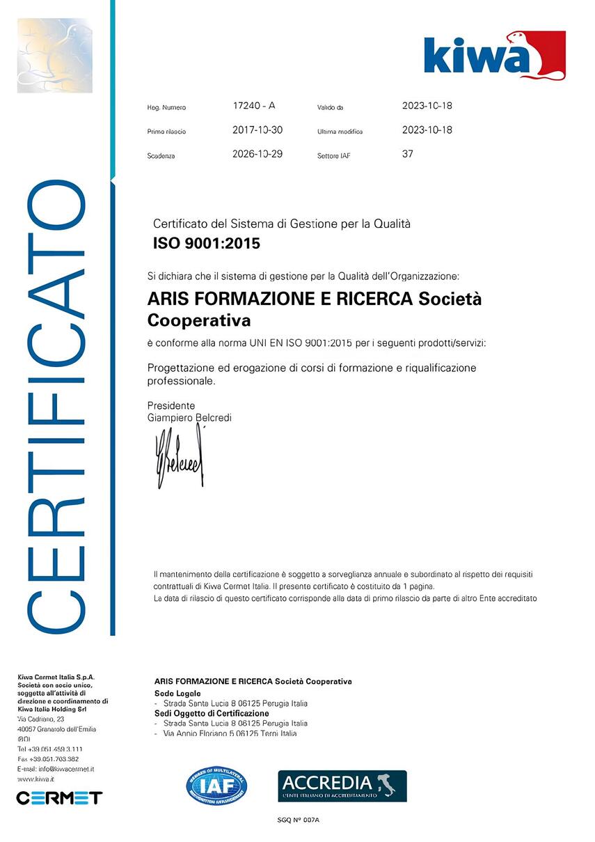 ARIS FORMAZIONE _CERT_2023