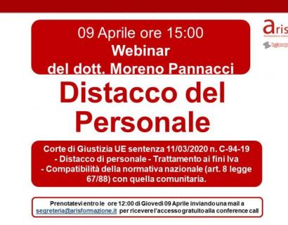 WEBINAR GRATUITA "DISTACCO DEL PERSONALE"