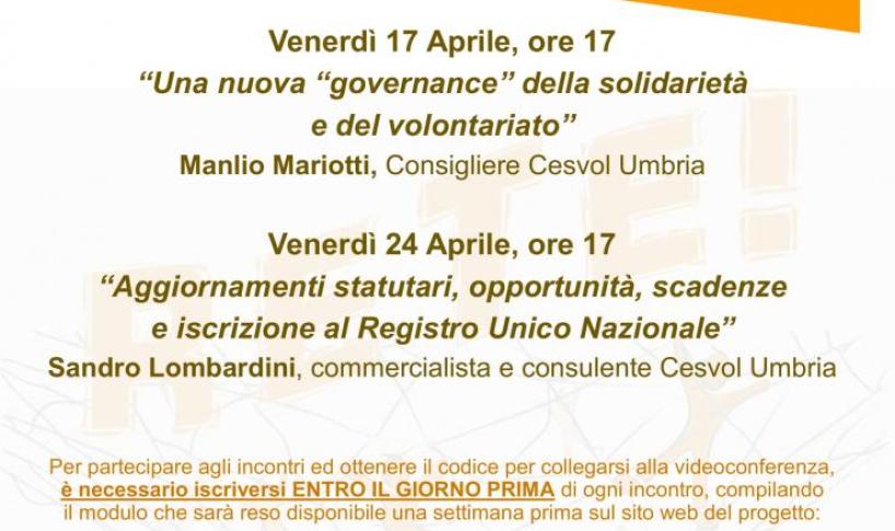 Progetto RETE! Incontri On-line gratuiti