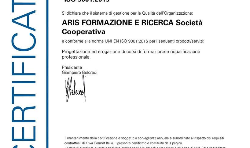 ARIS FORMAZIONE _CERT_2023